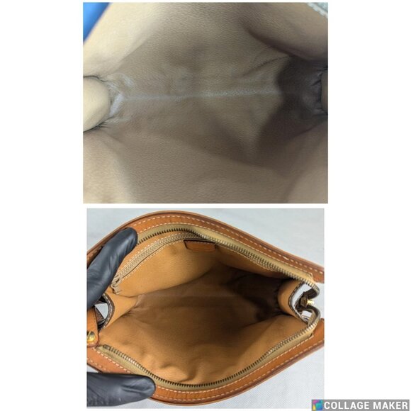 Celine Macadam Vintage Clutch Bag Brown Beige Pouch Made in Italy - Picture 6 of 13